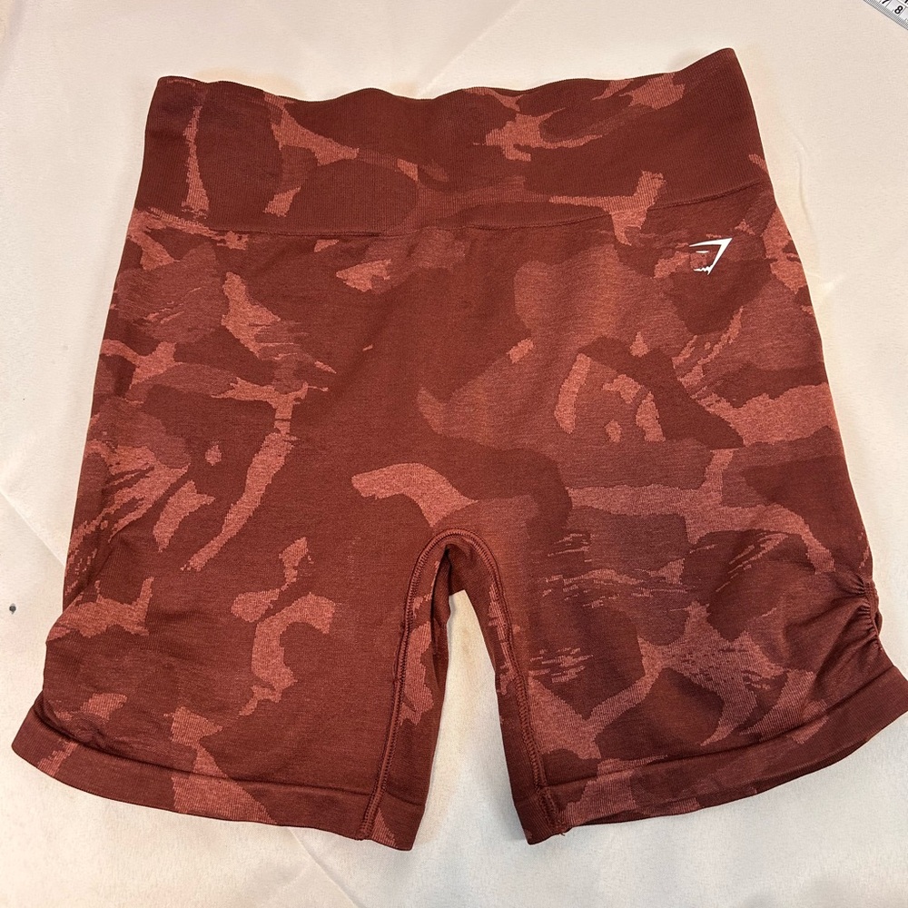 Gymshark Rust Camo High-Waist Athletic Shorts